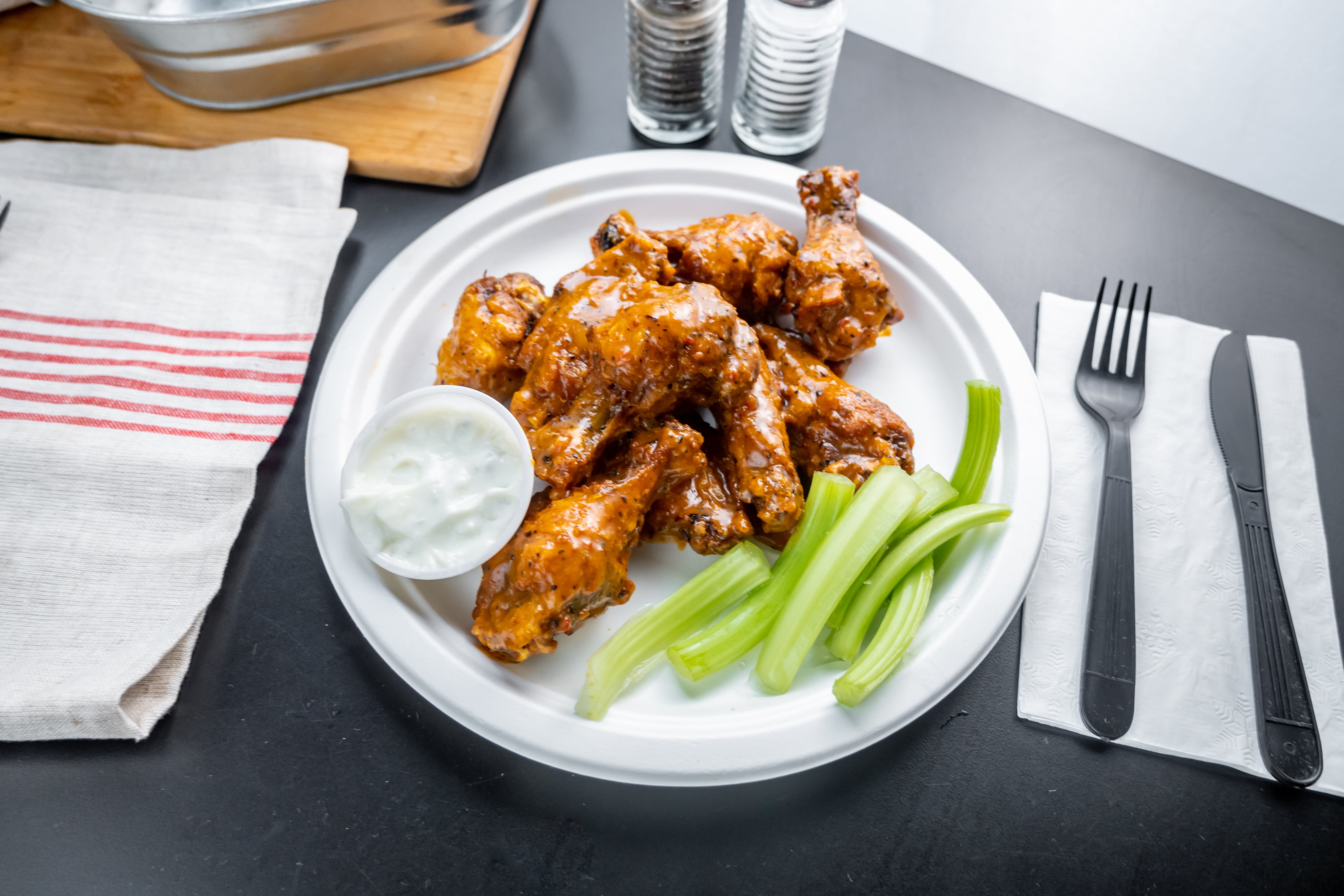 Order Buffalo Wings - 10 Pieces food online from Bourbon & Brews store, Paulsboro on bringmethat.com