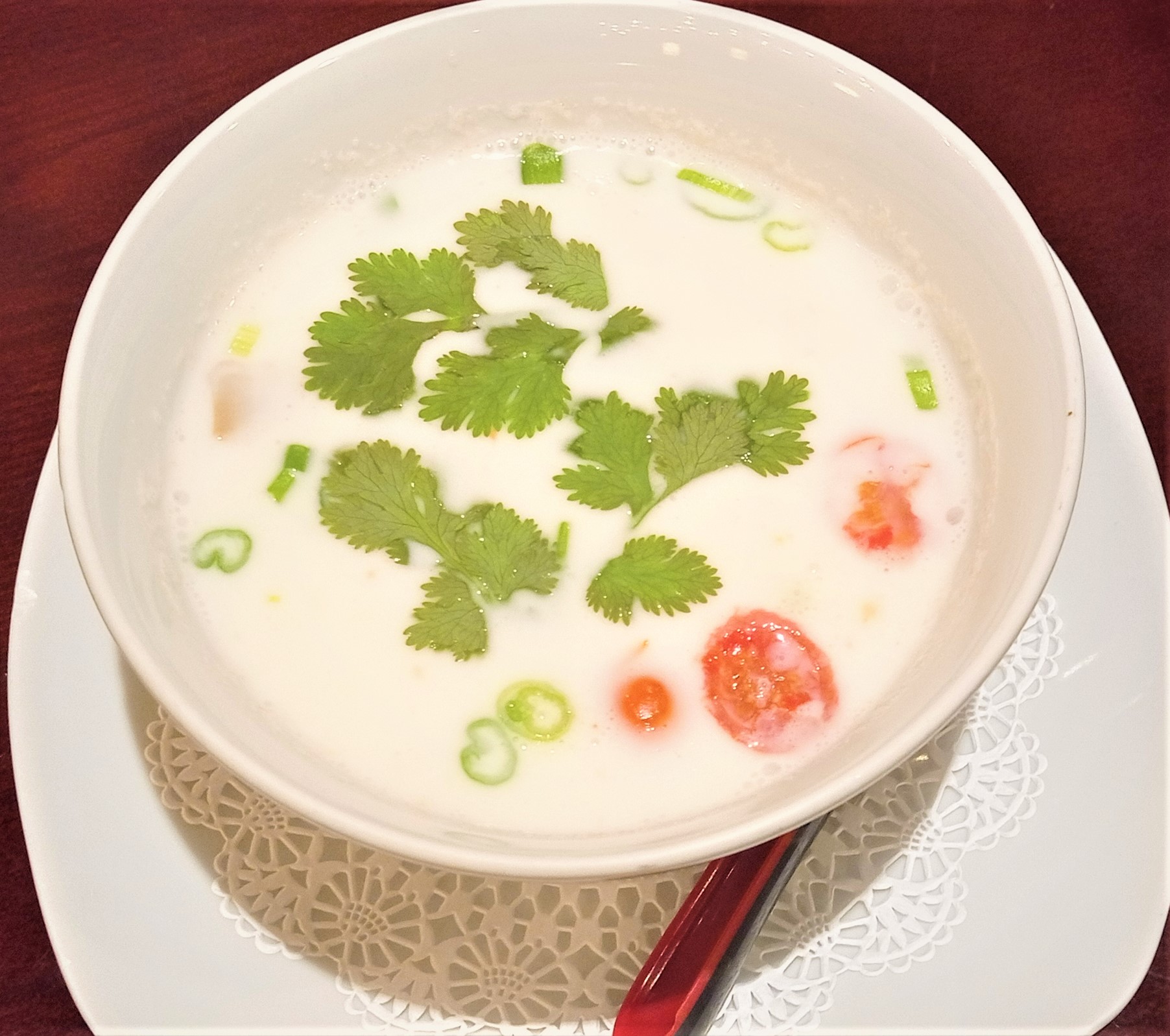 Order T3. Tom Kha Gai with Shrimp food online from Taste of Asia store, Syracuse on bringmethat.com