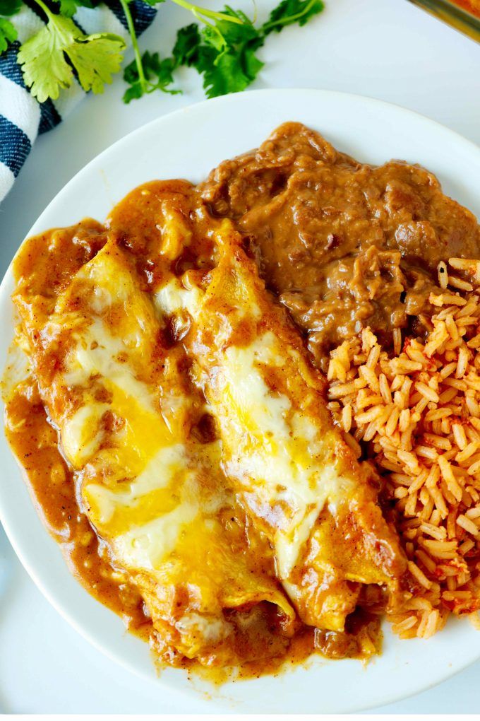 Order 3 Cheese Enchiladas Plate food online from Sc Ranch Market store, San Clemente on bringmethat.com
