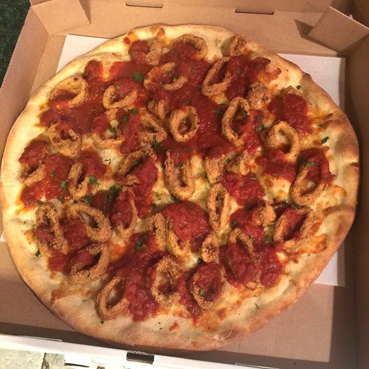 Order Fried Calamari Pizza - Large 16" food online from IL Villaggio store, Suffern on bringmethat.com