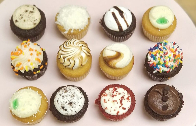 Order 1 Dozen Premium Mini Cupcakes Nut-free MINIS food online from Buttercup Bake Shop store, New York on bringmethat.com
