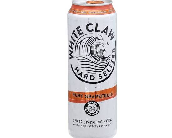 Order White Claw Ruby Grapefruit, 19.2oz canned beer (5.0% ABV) food online from Loma Mini Market store, Long Beach on bringmethat.com