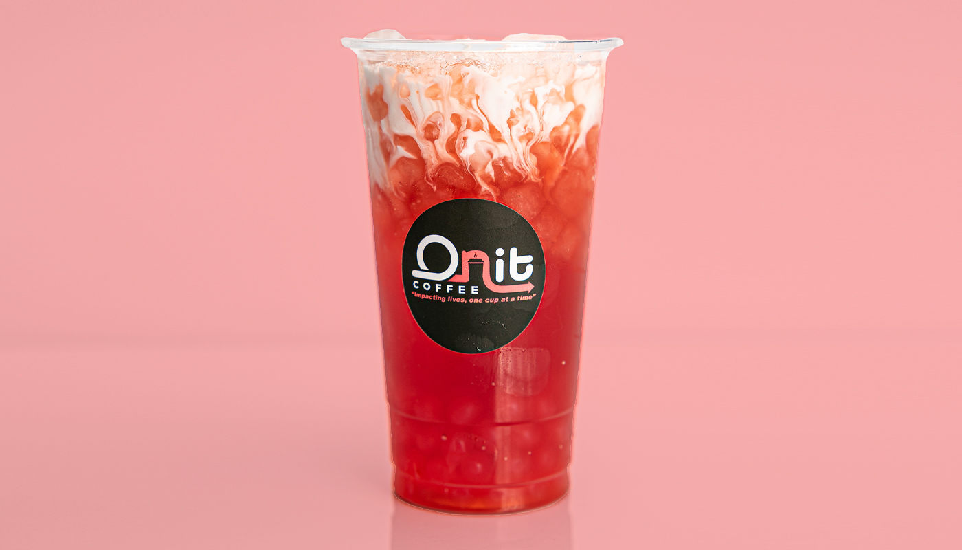 Order Strawberry Milk Tea food online from Onit Coffee store, Elk Grove on bringmethat.com