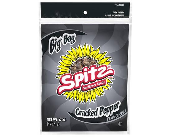Order Spitz Sunflower Seeds Cracked Pepper 6oz food online from Johnny Rockets - Ontario Mills store, Ontario on bringmethat.com