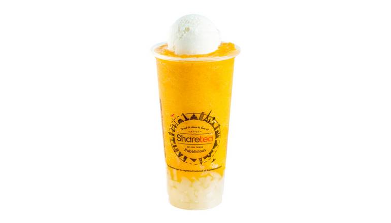 Order Peach Tea Ice Blended w/Lychee Jelly food online from Sharetea store, Los Angeles on bringmethat.com