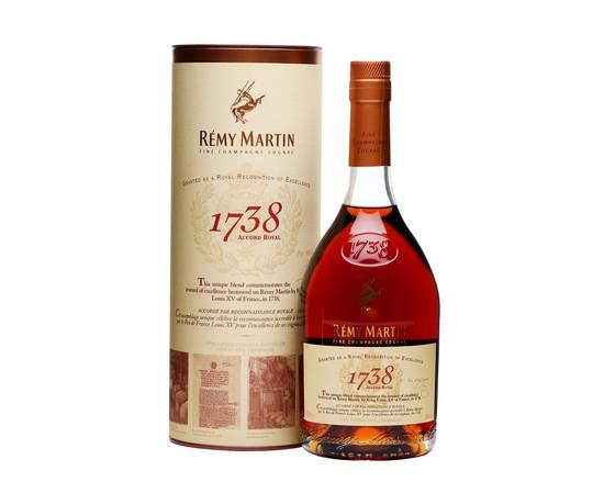 Order Remy Martin 1738, 750mL bottle (40% ABV)  food online from Moby Liquor store, Los Angeles on bringmethat.com