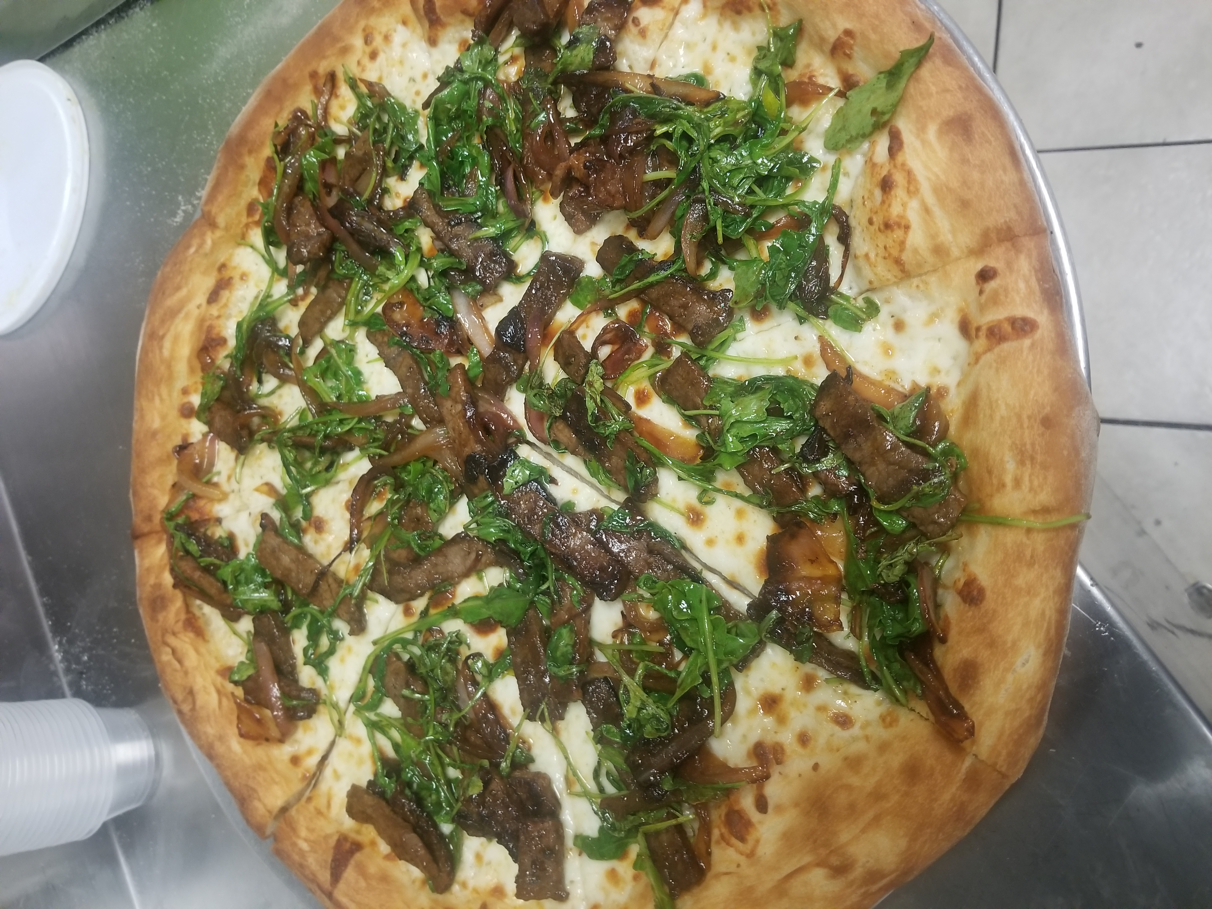 Order Steak Pizza food online from Alessandro's Place store, Los Angeles on bringmethat.com