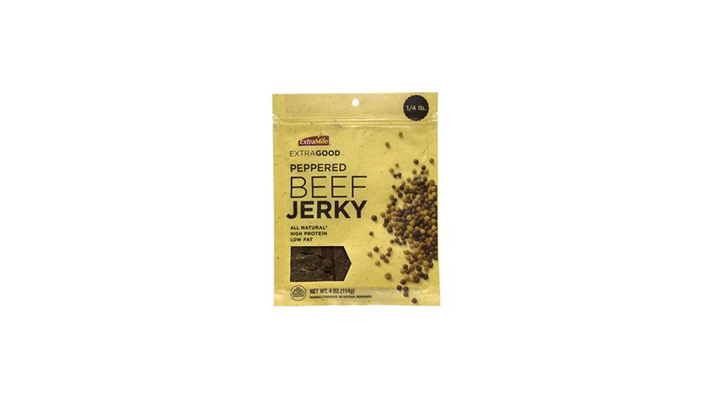 Order ExtraMile Pepper Beef Jerky 4oz food online from Extramile store, La Quinta on bringmethat.com