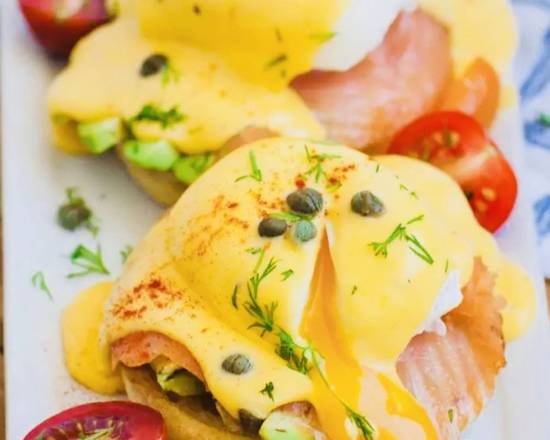 Order Smoked salmon benny food online from Bread & Butter store, Crowley on bringmethat.com
