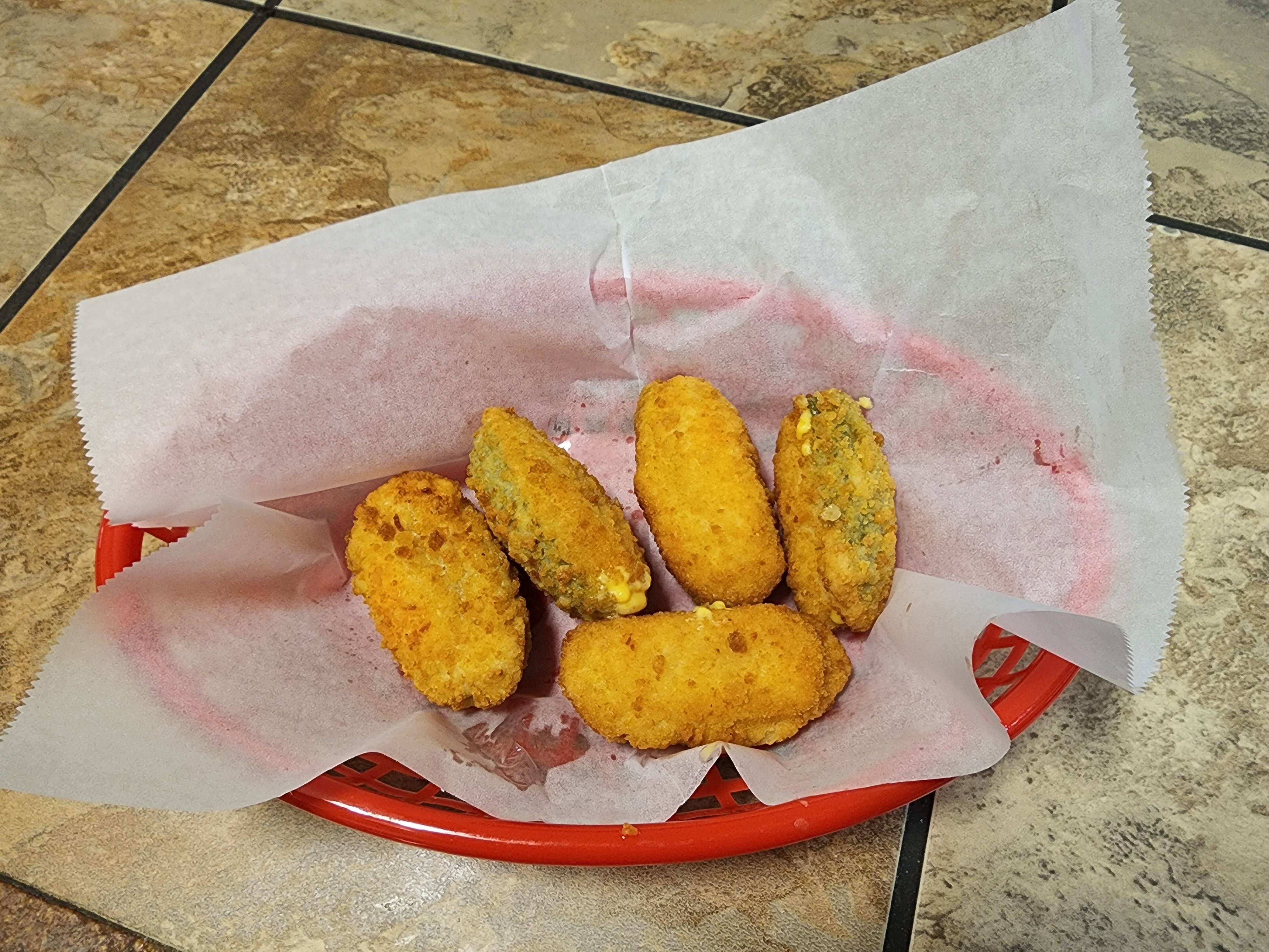 Order Jalapeno Poppers - 5 Pieces food online from Roma Pizza store, Hellertown on bringmethat.com
