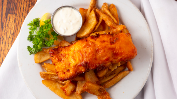 Order Traditional English Fish and Chips food online from The Whale & Ale store, Los Angeles on bringmethat.com