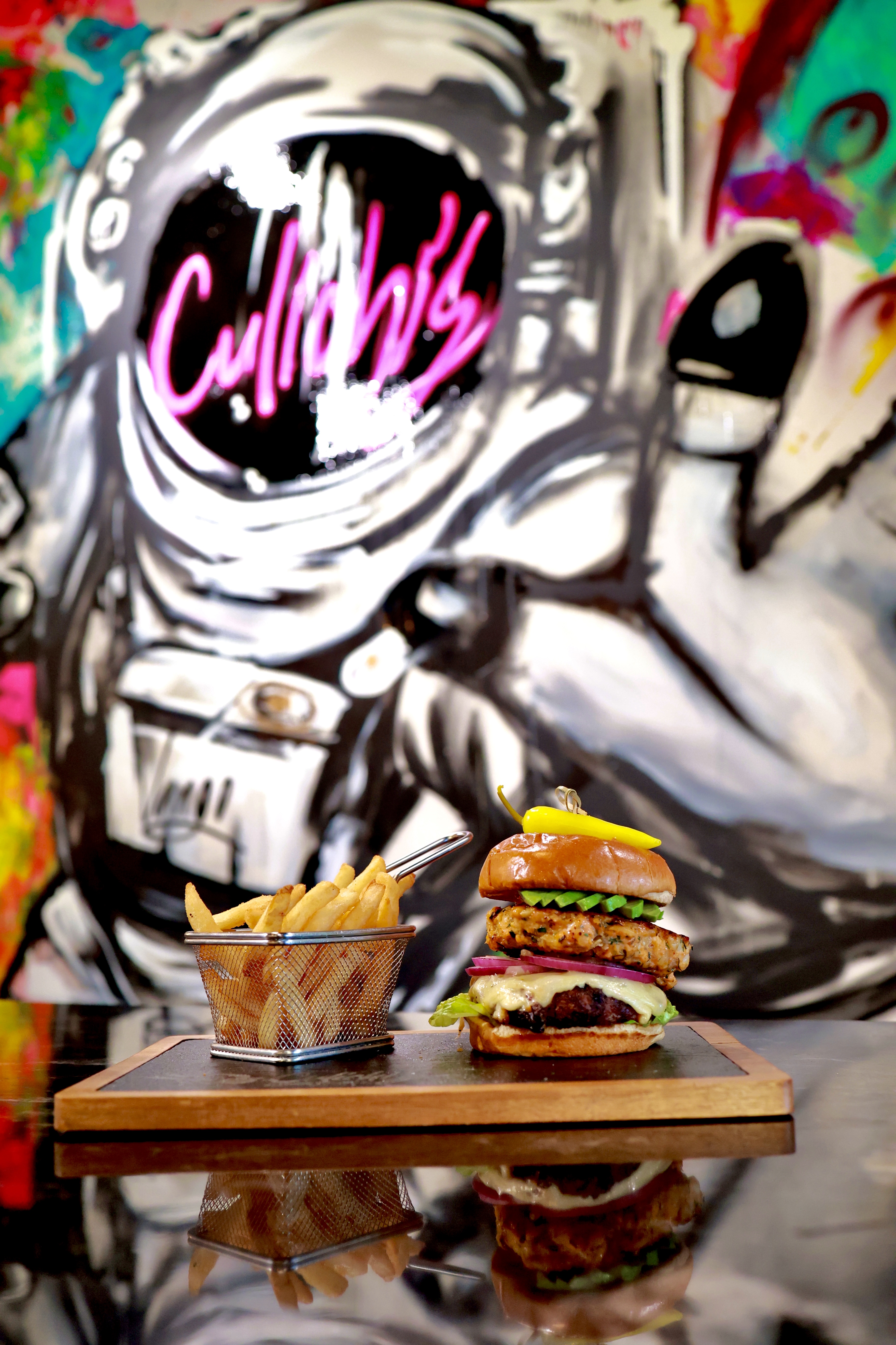 Order Surf and Turf Burger food online from Culichis Urban Kitchen store, Gilroy on bringmethat.com