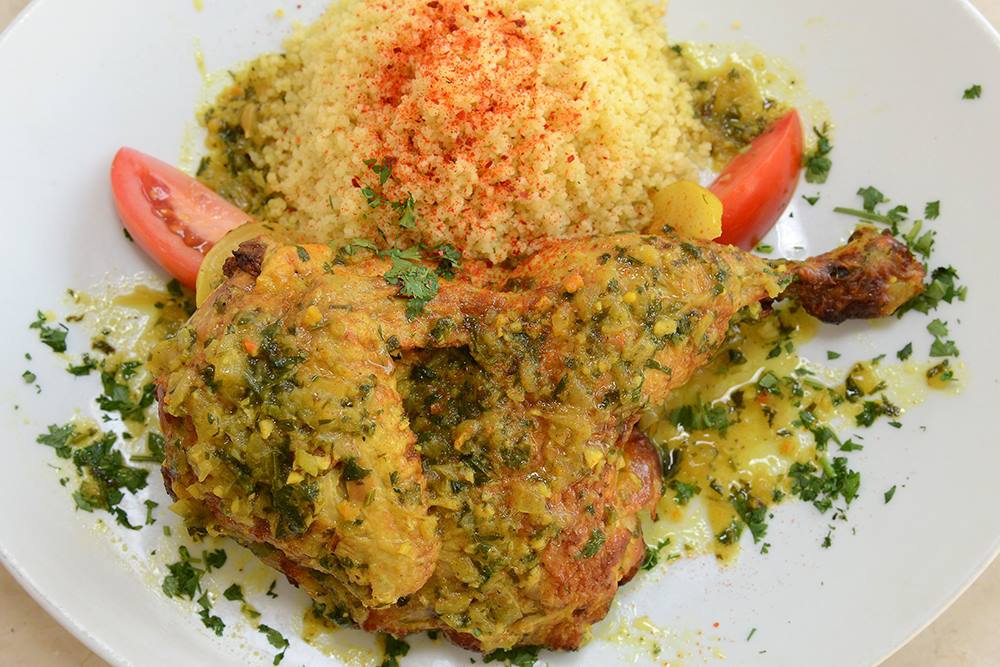 Order Morroccan Chicken Couscous food online from Marsa Lounge store, Los Angeles on bringmethat.com