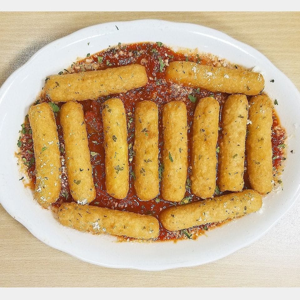 Order Mozzarella Cheese Sticks - 5 Pieces food online from Pizza Mia store, Highland on bringmethat.com