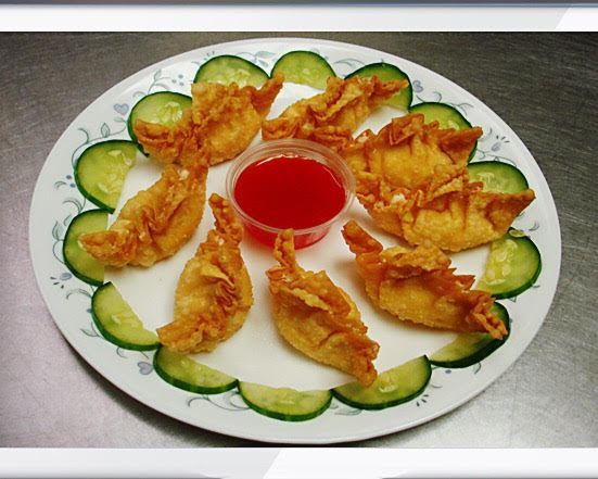 Order 6. Cheese Crab Rangoon food online from Red Apple Chinese Restaurant store, Waterloo on bringmethat.com