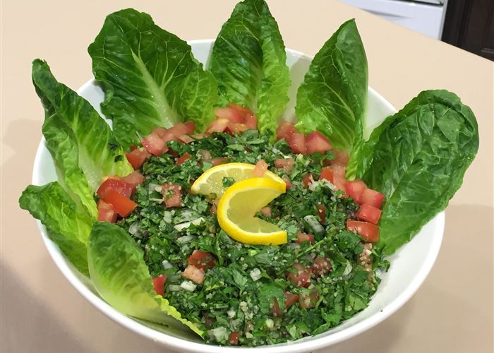 Order  Tabbouleh Plate food online from Nour Cafe store, Revere on bringmethat.com
