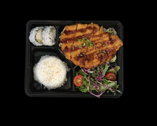 Order Donkatsu (pork cutlet) Bento food online from Hamachi Sushi Express store, La Habra on bringmethat.com