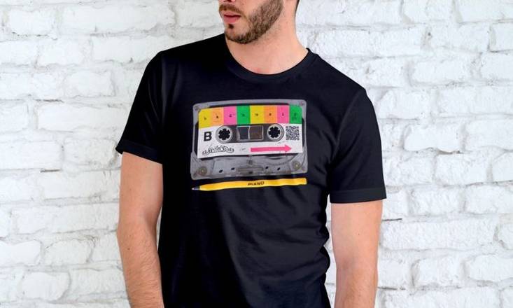 Order T-Shirt - Cassette - S food online from Malika Pakistani Chai Canteen store, Mount Pleasant on bringmethat.com