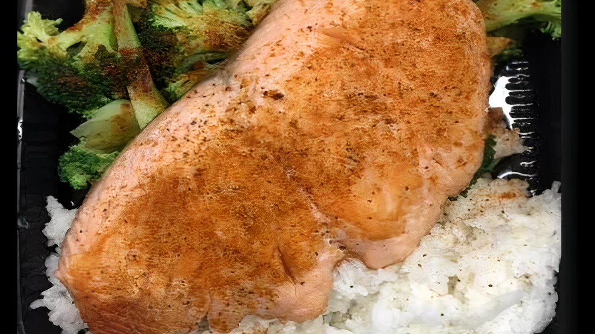 Order 1 Salmon, Rice and Broccoli  food online from Lee Family Deli store, Camden on bringmethat.com
