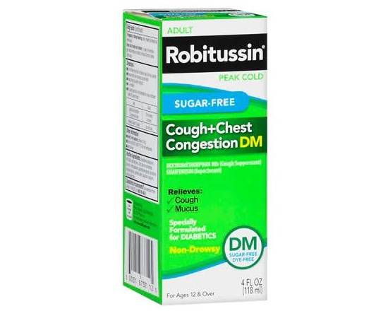 Order Robitussin DM Cough+Chest Congestion (Sugar Free) 4 oz food online from McLean Ave Pharmacy store, Yonkers on bringmethat.com
