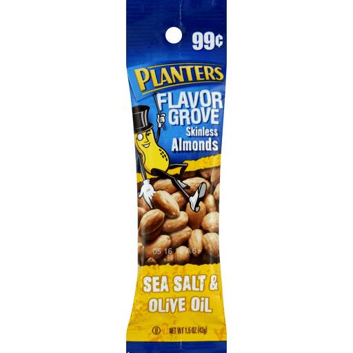 Order Planters Flavor Grove Sea Salt & Olive Oil Skinless Almonds food online from Deerings Market store, Traverse City on bringmethat.com