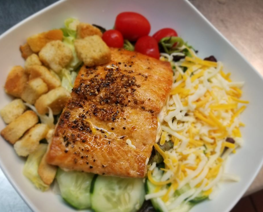 Order Grilled Salmon Salad food online from North Point Grill store, Winston-Salem on bringmethat.com
