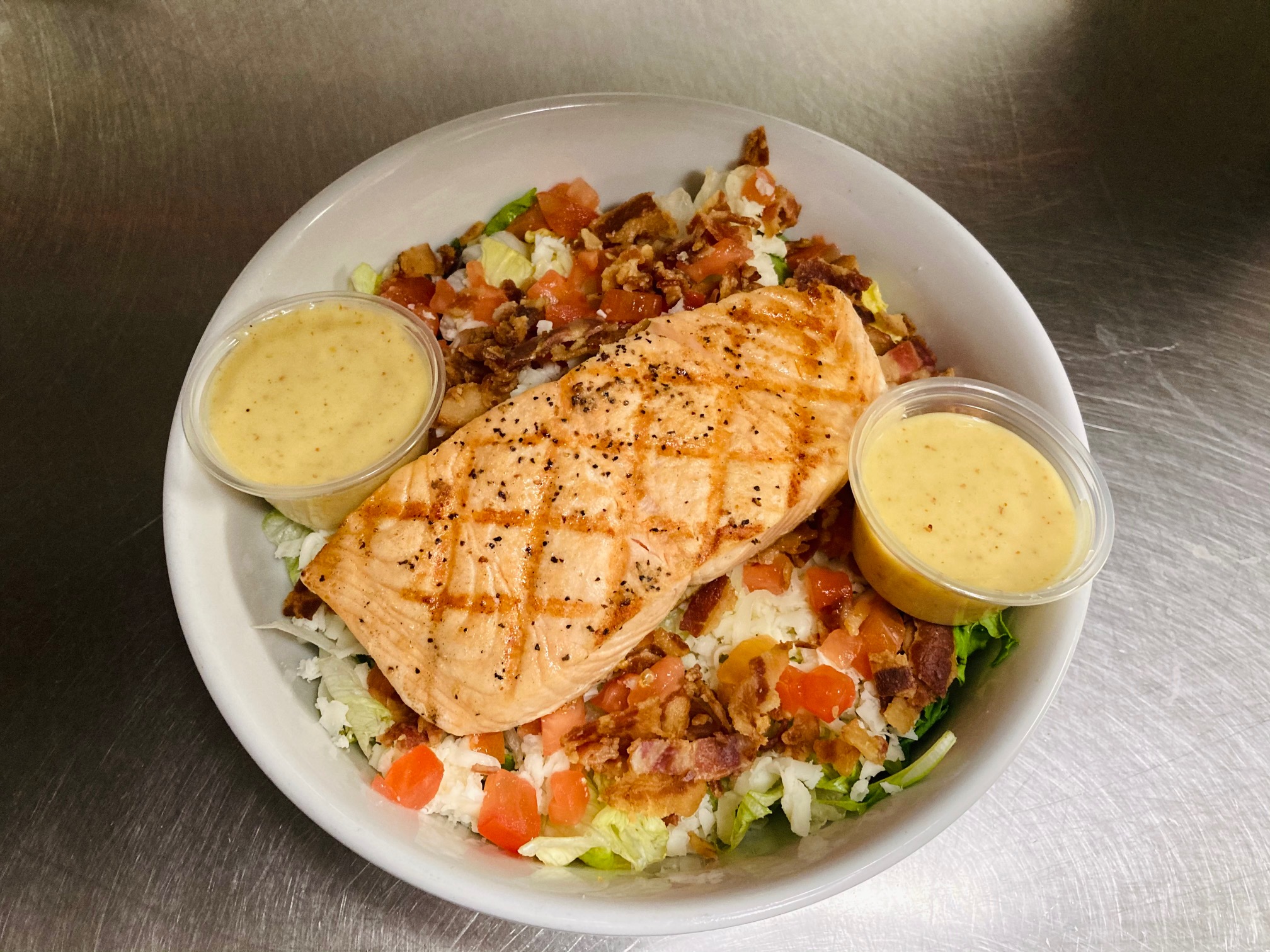 Order Salmon Salad food online from Saints Pub + Patio store, Independence on bringmethat.com