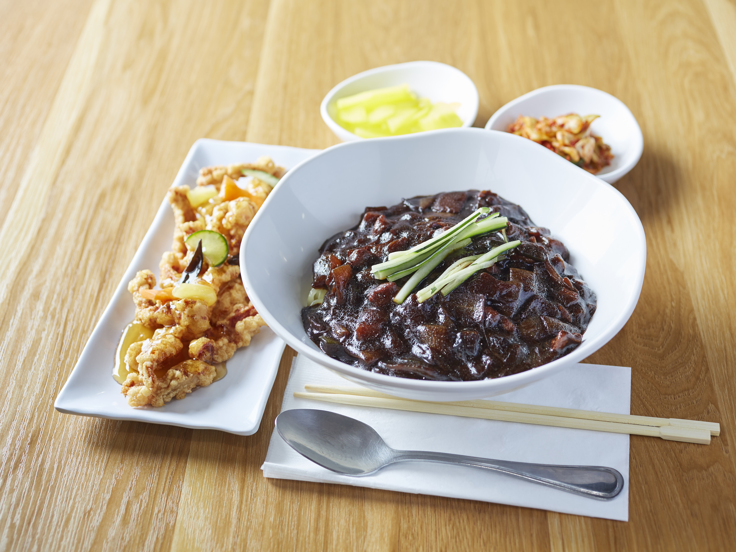 Order C2. JjaJangmyun + Tangsooyook combo 짜장면 탕수육 콤보 food online from Kyodong Noodle store, Gardena on bringmethat.com
