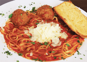 Order Spaghetti & Meatballs (1410 Cal) food online from Rosati's Pizza store, Chicago on bringmethat.com