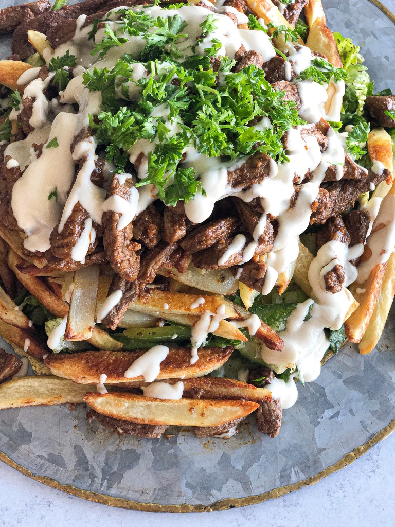 Order Beef Shawarma Fries food online from Medmex Grill store, Westminster on bringmethat.com