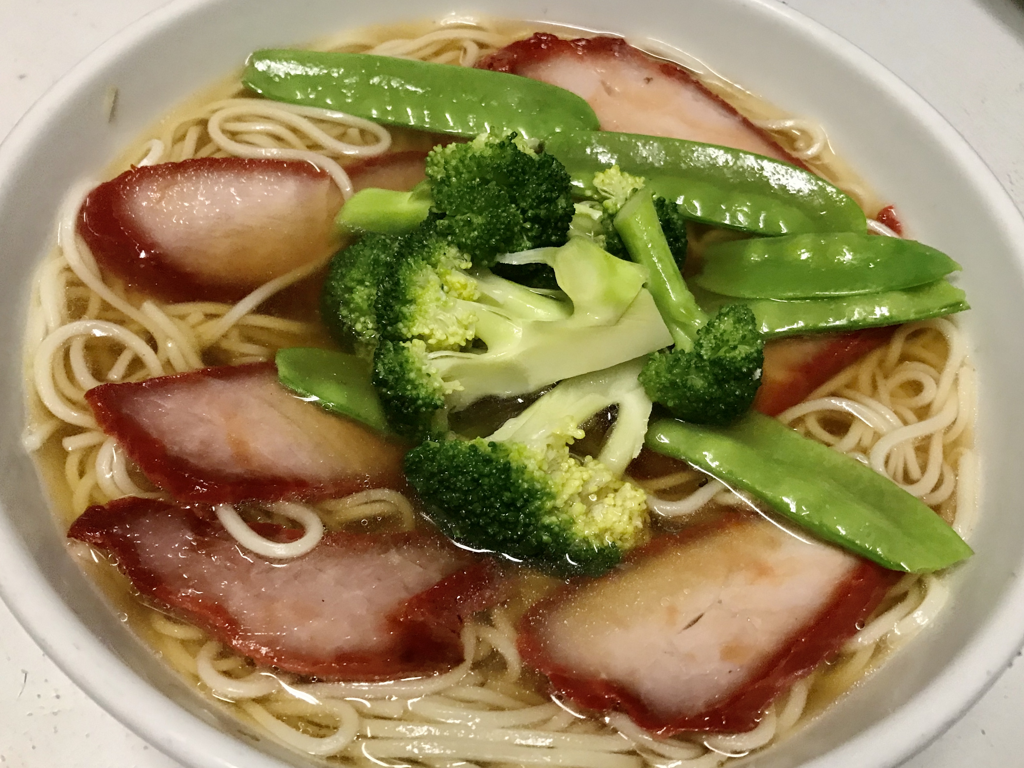 Order BBQ Pork Noodles with Vegetable Soup food online from Rainbow House store, Albany on bringmethat.com
