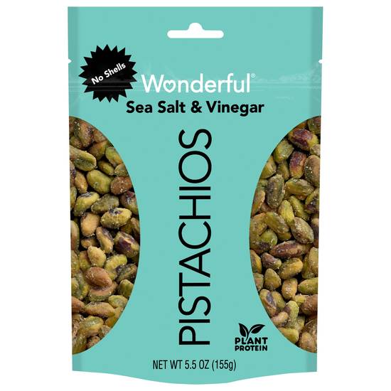 Order Wonderful Pistachios, No Shells, Sea Salt & Vinegar Flavored Nuts, 5.5 OZ Resealable Pouch food online from CVS store, MINNEAPOLIS on bringmethat.com