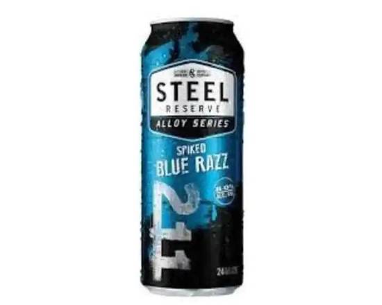 Order Steel Alloy Blue Razz, 24oz can beer (8.0% ABV) food online from Tenderloin Liquor store, San Francisco on bringmethat.com
