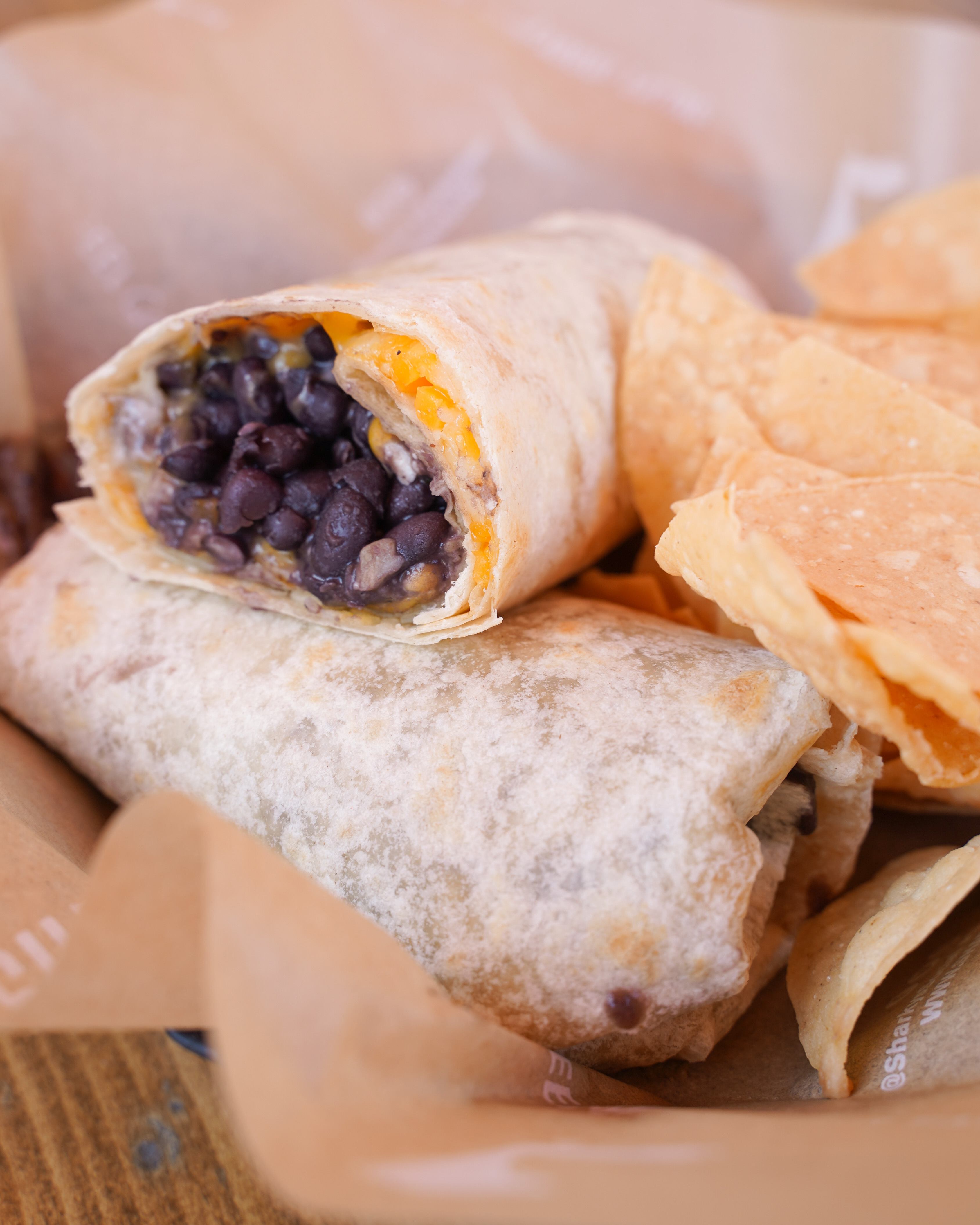 Order Organic Bean and Cheese Burrito food online from Sharky's Woodfired Mexican Grill - Newport Coast store, Newport Coast on bringmethat.com