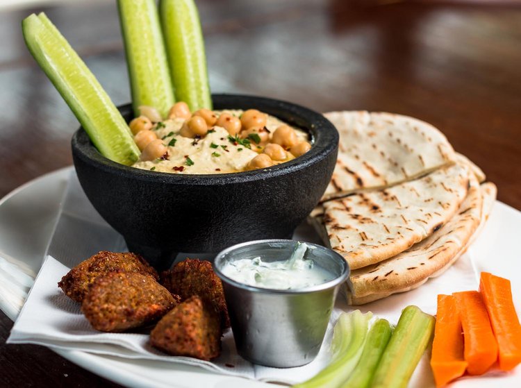 Order Hummus Platter food online from Dorrian's Red Hand store, Jersey City on bringmethat.com