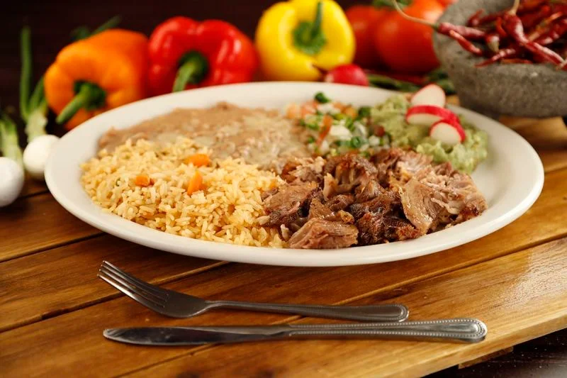 Order Pork Carnitas Combo food online from Mexico Lindo store, Rancho Cucamonga on bringmethat.com