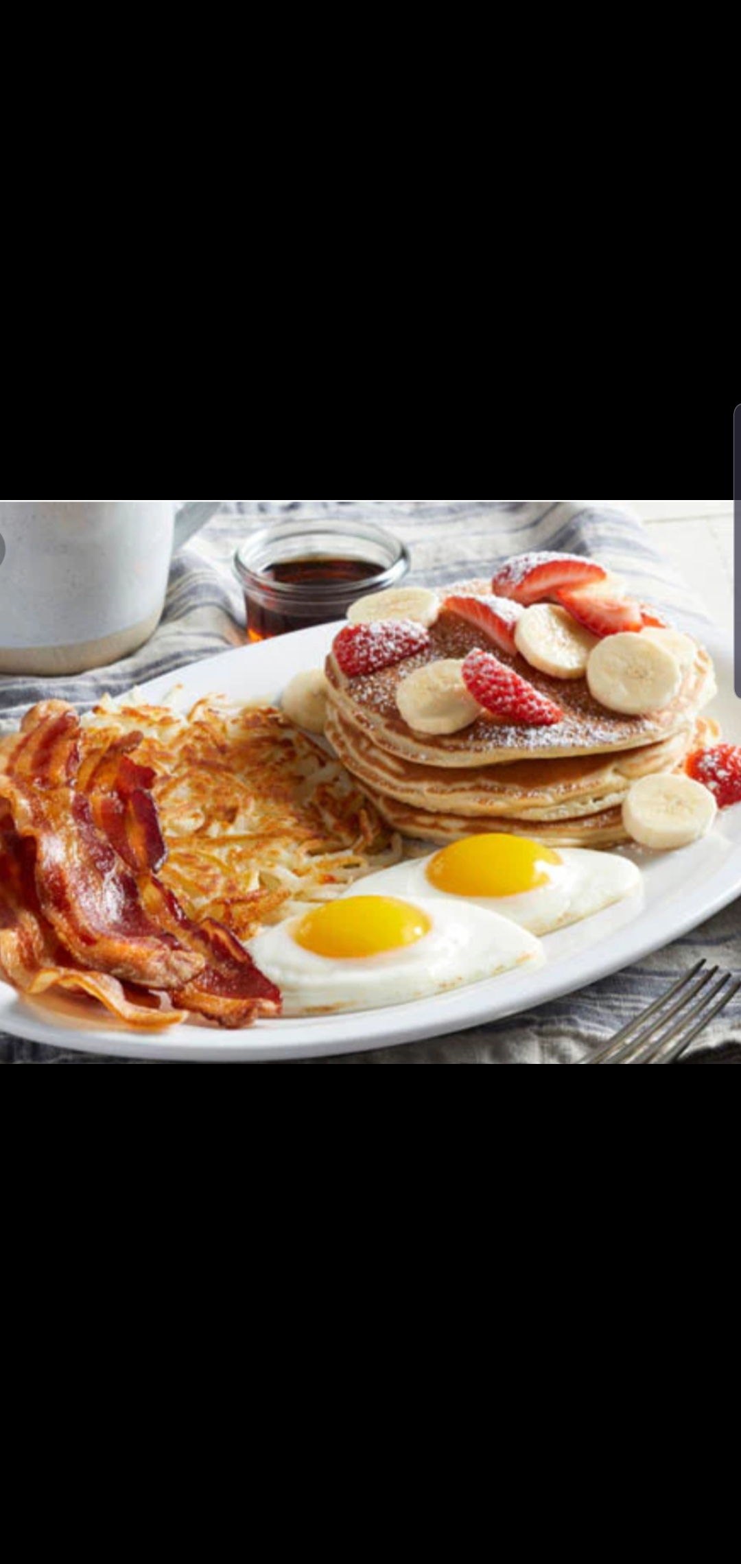 Order Pancakes And Eggs With Your Choice Of Meat  food online from Bedford gourmet food store, Brooklyn on bringmethat.com