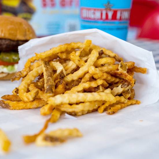 Order Fresh Cut Crinkle Fries food online from Mighty Fine Burgers store, Round Rock on bringmethat.com