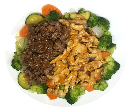 Order V4. Chicken and Beef Low Crab food online from Ufo Hibachi Express store, Roswell on bringmethat.com