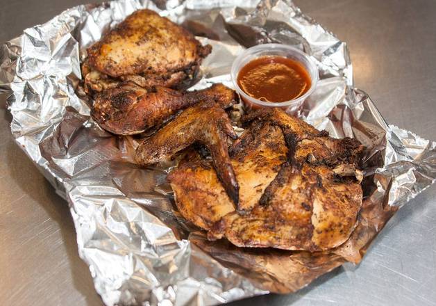 Order 1/2 BBQ Chicken Roasted food online from Rooster Bbq Deli store, Saint Paul on bringmethat.com
