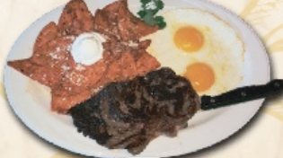 Order NY Steak and Chilaquiles Combo food online from Ely's Restaurant store, Las Vegas on bringmethat.com