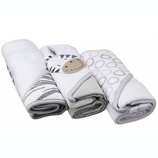Order Spasilk® 3-Pack Zebra Hooded Towels in Grey food online from Buybuy Baby store, Franklin on bringmethat.com
