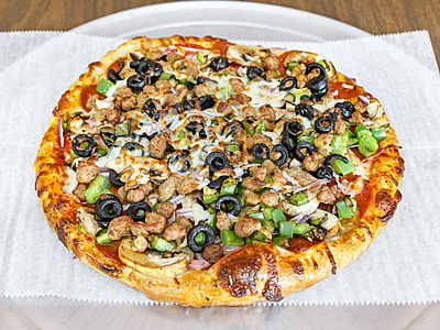 Order Deluxe Pizza food online from Original Gyro Pizza & Hoagies store, Pittsburgh on bringmethat.com