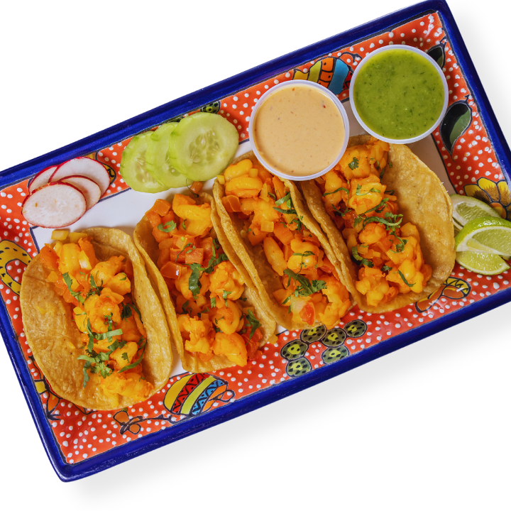 Order Shrimp Tacos (New) food online from La Fortaleza store, Garfield on bringmethat.com
