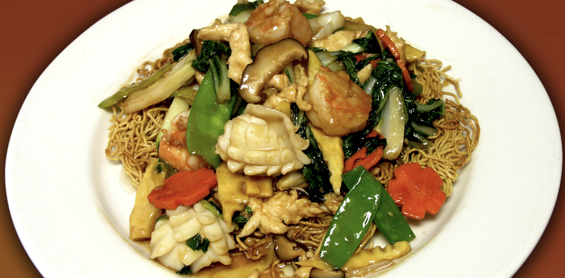 Order Hong Kong Pan-Fried Noodles food online from Ginger Cafe store, Gilroy on bringmethat.com