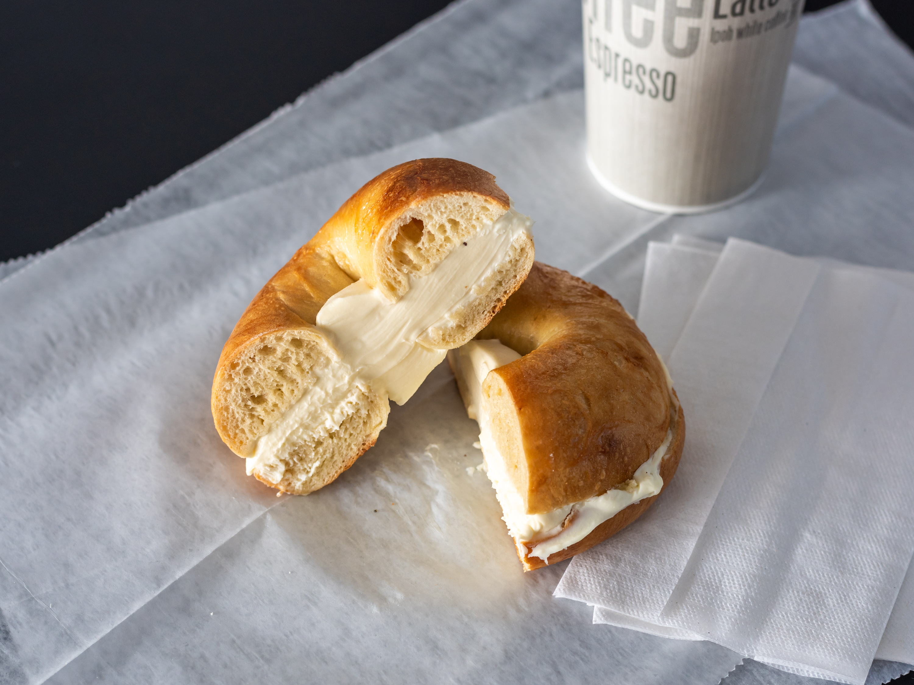 Order Bagel with Plain Cream Cheese food online from All Star Bagel store, Manasquan on bringmethat.com