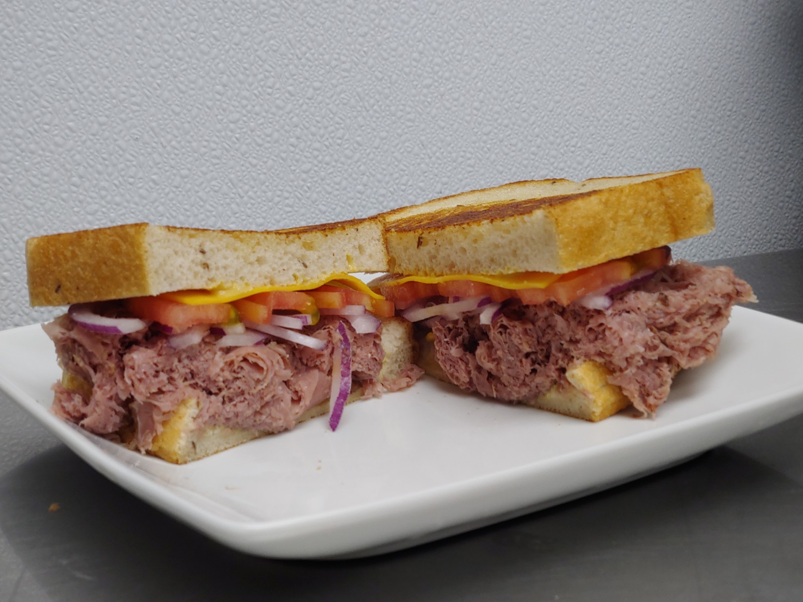 Order 5. Beef and Cheddar Sandwich food online from Amazing Deli store, Midland on bringmethat.com