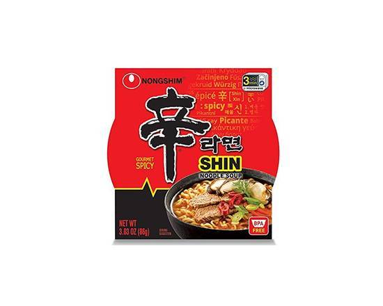 Order Nong Shim Hot & Spicy Noodle Bowl Soup 3oz food online from Extra Mile 3056 store, Vallejo on bringmethat.com