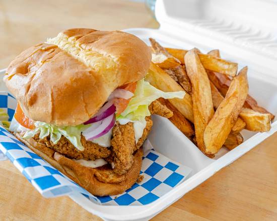 Order Fish Sandwich food online from Frickin Fried! store, Concord on bringmethat.com