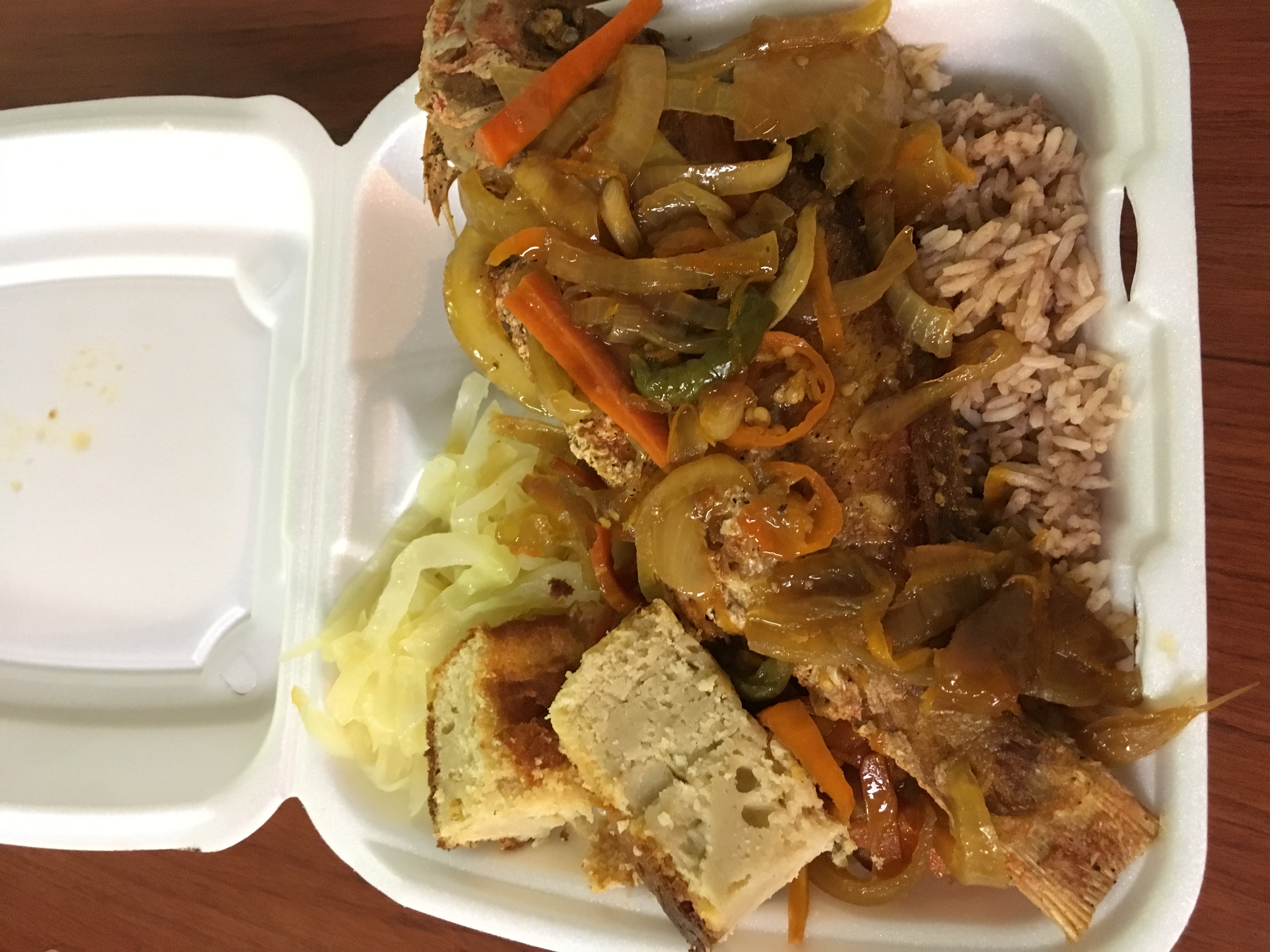 Order Escovitch Fish-No Seafood After 7:45 PM food online from Leon's Caribbean Restaurant store, Pittsburgh on bringmethat.com